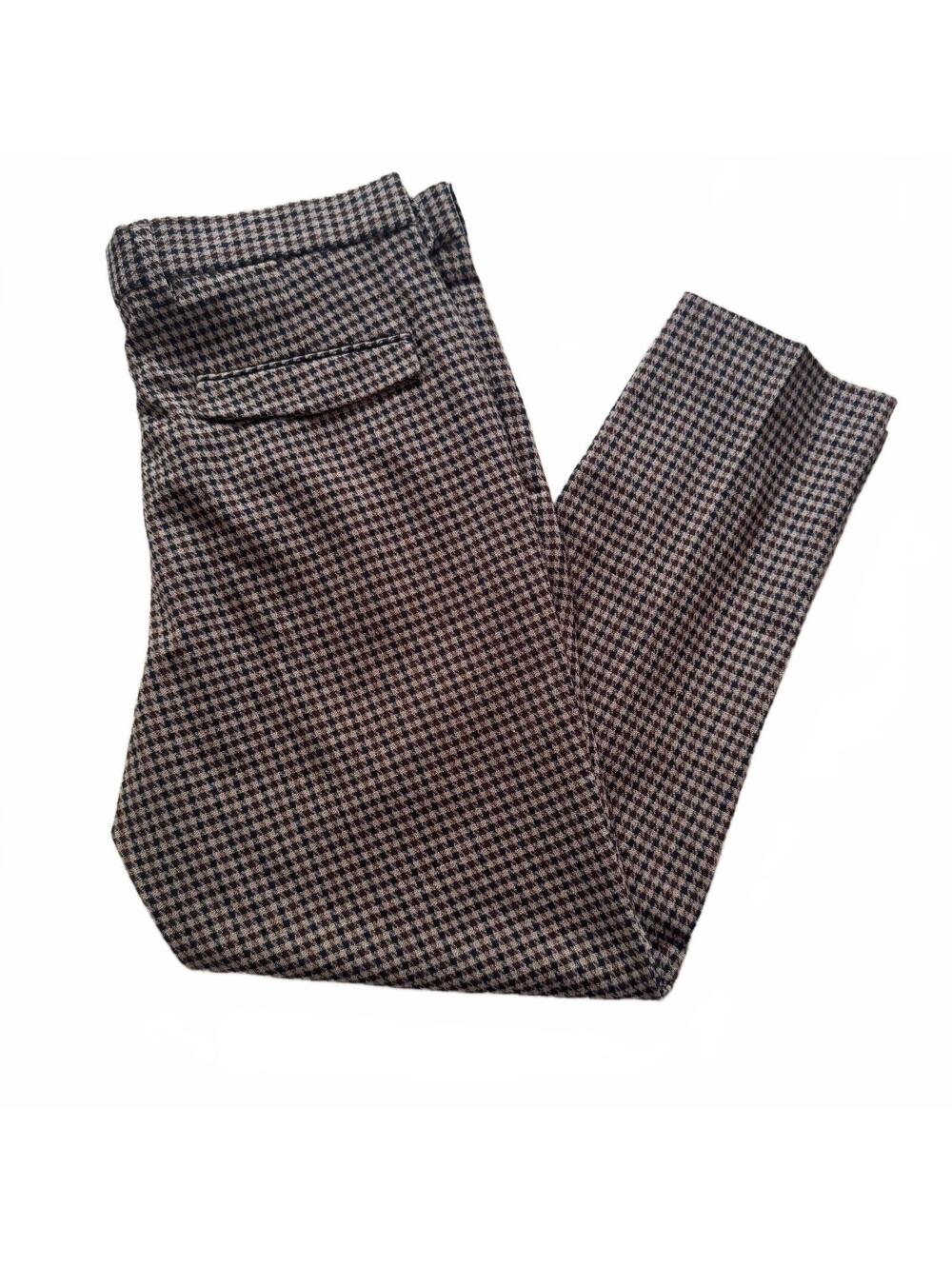 River Island Men’s Pleated Houndstooth Pants 32x30 Hemmed To 25 Cropped Trousers